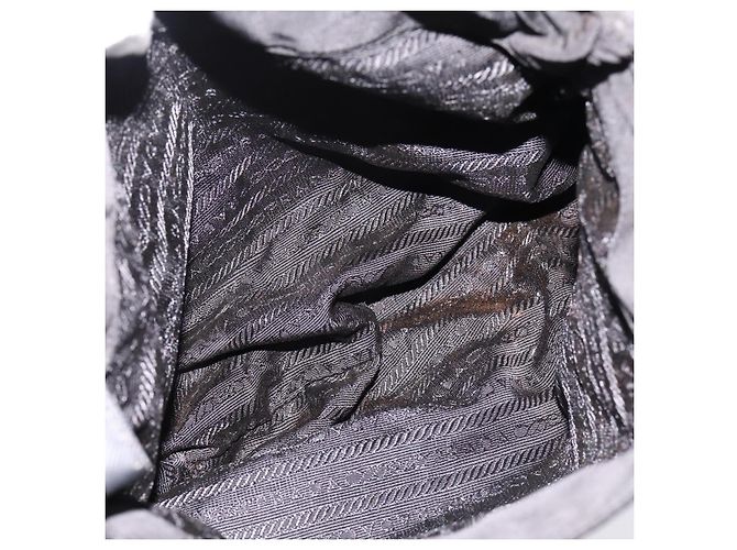 Sac à épaule à chaîne PRADA Nylon Noir Doré Auth 202186A - vue 25