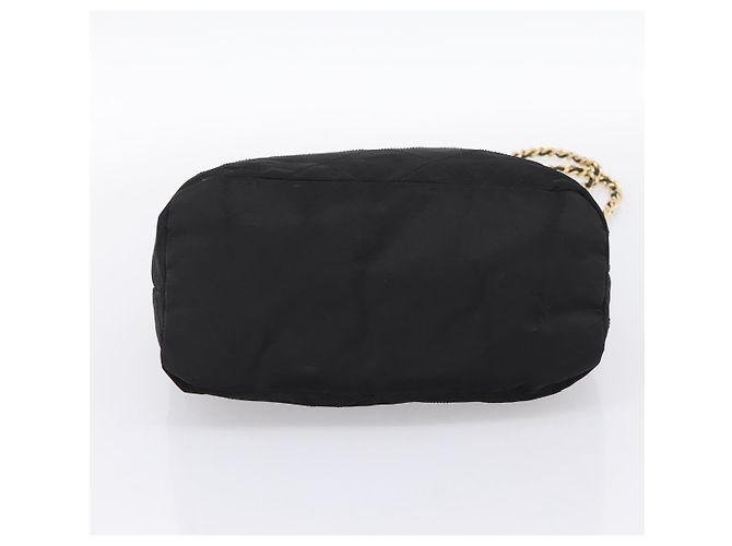 Sac à épaule à chaîne PRADA Nylon Noir Doré Auth 202186A - vue 5