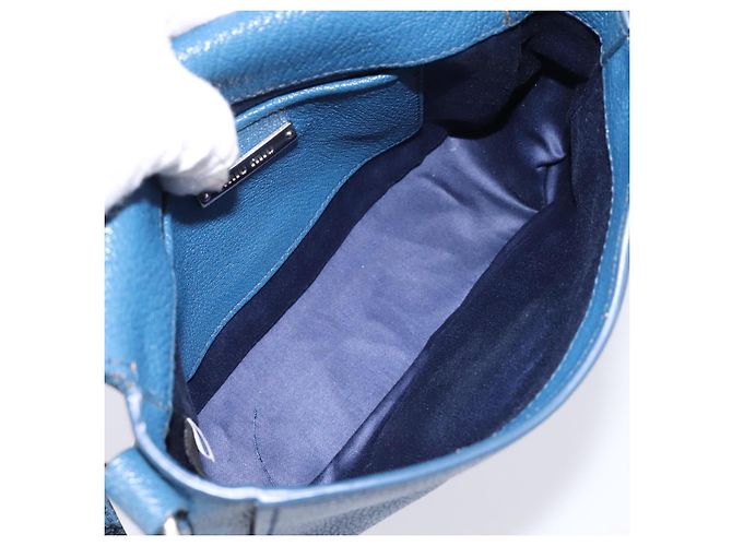 Borsa a tracolla Miu Miu in pelle blu argento Auth 201970A - vista 11