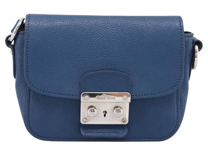 Borsa a tracolla Miu Miu in pelle blu argento Auth 201970A - vista 13