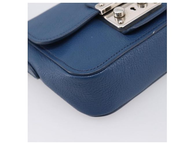 Borsa a tracolla Miu Miu in pelle blu argento Auth 201970A - vista 14