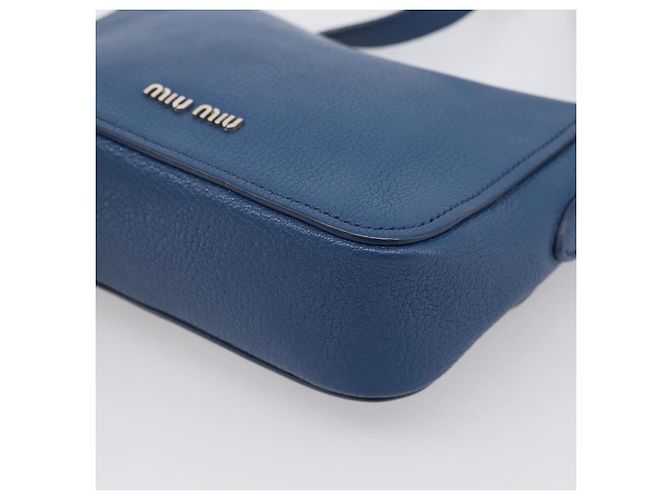 Borsa a tracolla Miu Miu in pelle blu argento Auth 201970A - vista 15
