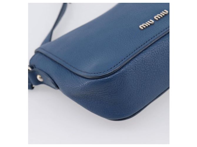 Borsa a tracolla Miu Miu in pelle blu argento Auth 201970A - vista 16