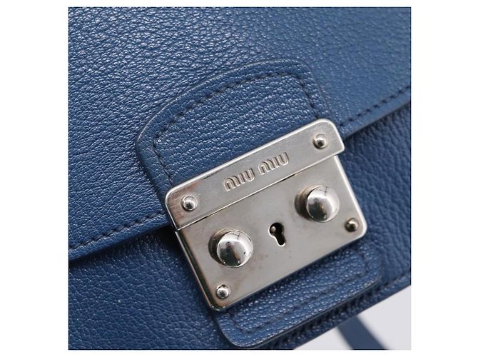 Borsa a tracolla Miu Miu in pelle blu argento Auth 201970A - vista 17