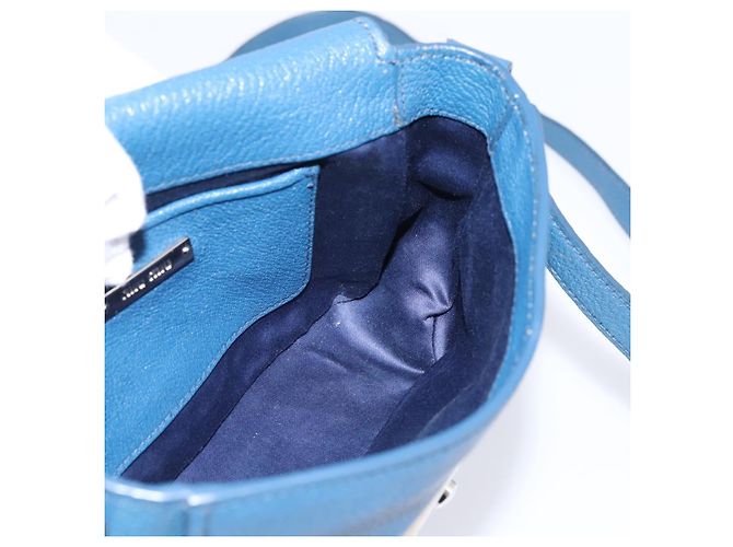 Borsa a tracolla Miu Miu in pelle blu argento Auth 201970A - vista 19