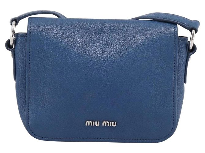 Borsa a tracolla Miu Miu in pelle blu argento Auth 201970A - vista 2