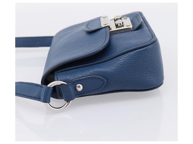 Borsa a tracolla Miu Miu in pelle blu argento Auth 201970A - vista 3