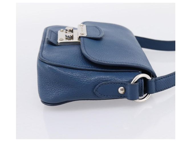 Borsa a tracolla Miu Miu in pelle blu argento Auth 201970A - vista 4
