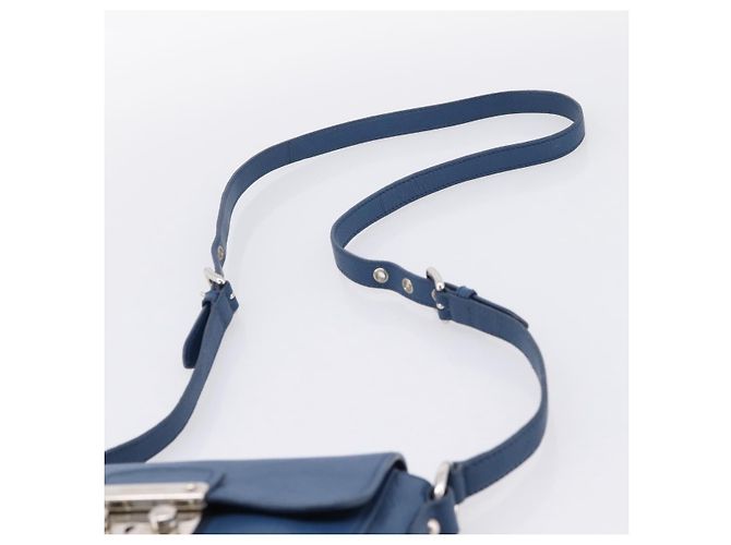 Borsa a tracolla Miu Miu in pelle blu argento Auth 201970A - vista 8
