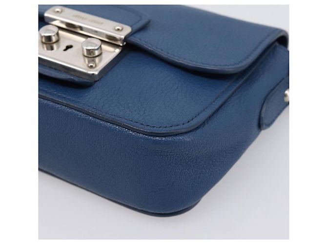 Borsa a tracolla Miu Miu in pelle blu argento Auth 201970A - vista 9