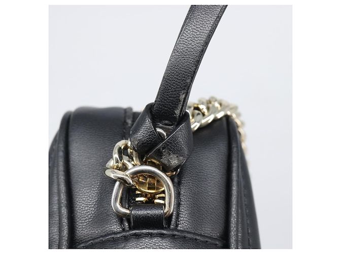 Borsa a tracolla con catena Jimmy Choo in pelle nera e oro Auth 200006A Nero D'oro - vista 10