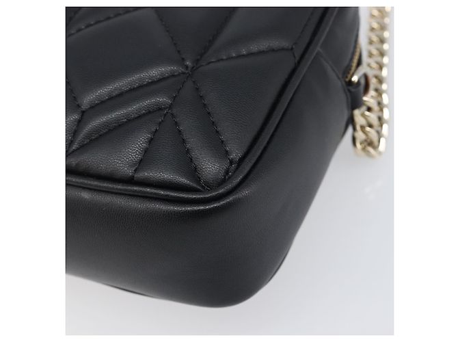 Borsa a tracolla con catena Jimmy Choo in pelle nera e oro Auth 200006A Nero D'oro - vista 15