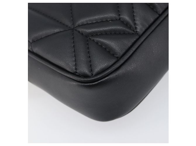 Borsa a tracolla con catena Jimmy Choo in pelle nera e oro Auth 200006A Nero D'oro - vista 16