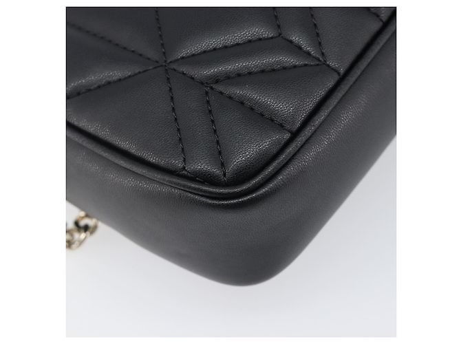 Borsa a tracolla con catena Jimmy Choo in pelle nera e oro Auth 200006A Nero D'oro - vista 18