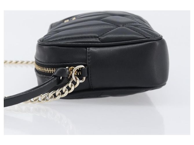 Borsa a tracolla con catena Jimmy Choo in pelle nera e oro Auth 200006A Nero D'oro - vista 4