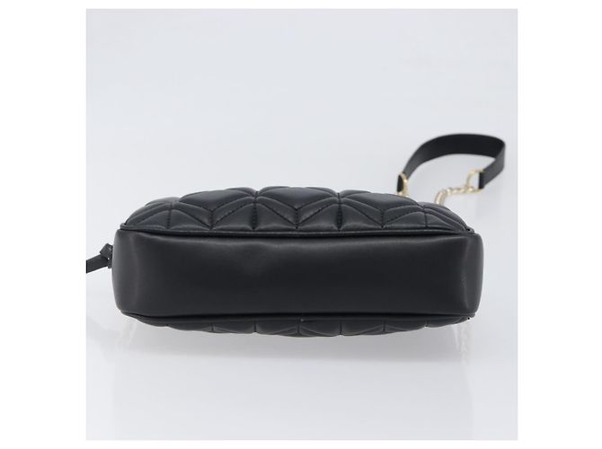 Borsa a tracolla con catena Jimmy Choo in pelle nera e oro Auth 200006A Nero D'oro - vista 5