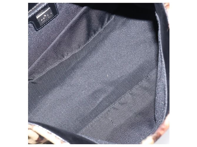 Bolso FENDI Mamma Baguette estampado de leopardo en piel Harako marrón Auth yk20791SAM Castaño Plata - vista 10