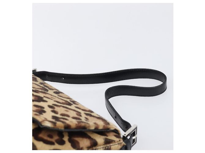 Bolso FENDI Mamma Baguette estampado de leopardo en piel Harako marrón Auth yk20791SAM Castaño Plata - vista 14
