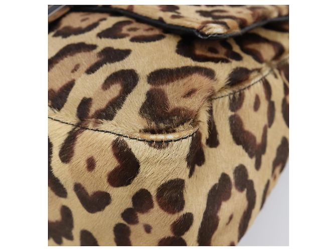 Bolso FENDI Mamma Baguette estampado de leopardo en piel Harako marrón Auth yk20791SAM Castaño Plata - vista 15