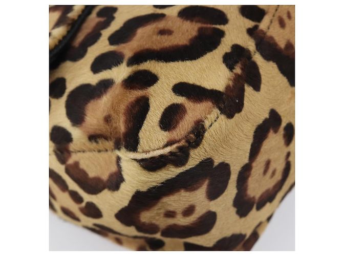 Bolso FENDI Mamma Baguette estampado de leopardo en piel Harako marrón Auth yk20791SAM Castaño Plata - vista 16