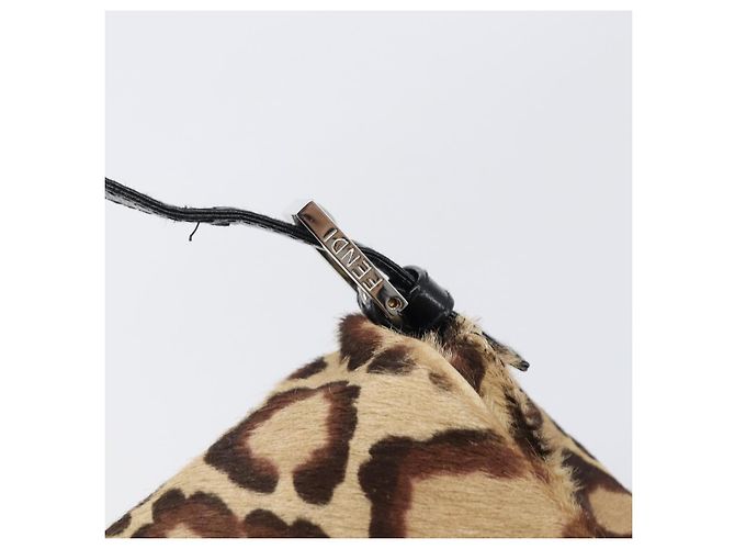 Bolso FENDI Mamma Baguette estampado de leopardo en piel Harako marrón Auth yk20791SAM Castaño Plata - vista 19