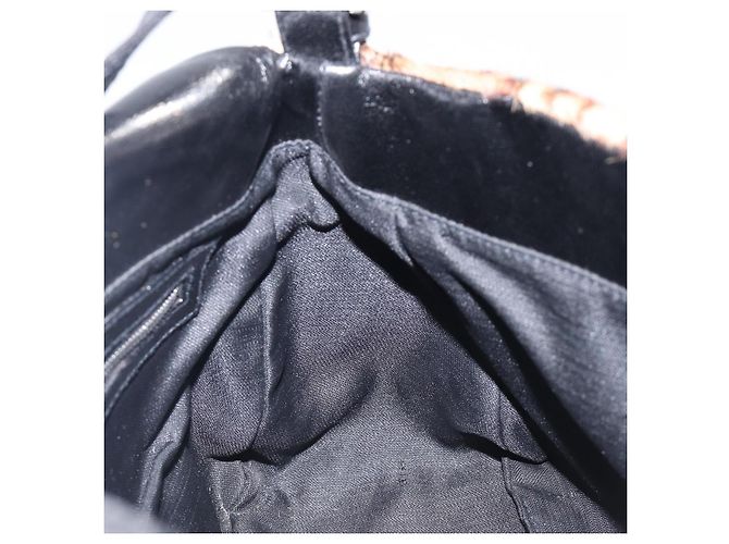 Bolso FENDI Mamma Baguette estampado de leopardo en piel Harako marrón Auth yk20791SAM Castaño Plata - vista 23