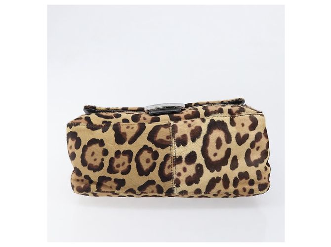 Bolso FENDI Mamma Baguette estampado de leopardo en piel Harako marrón Auth yk20791SAM Castaño Plata - vista 5
