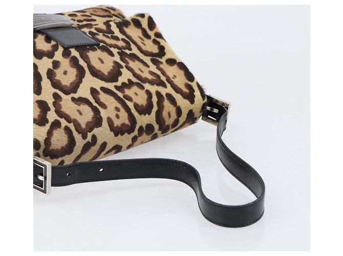 Bolso FENDI Mamma Baguette estampado de leopardo en piel Harako marrón Auth yk20791SAM Castaño Plata - vista 7
