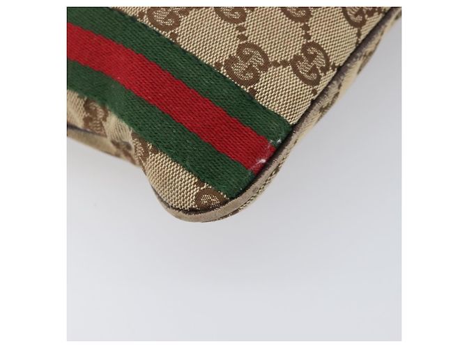 Borsa a tracolla GUCCI GG Canvas Web Sherry Line Beige Gold 144388 Auth ka6002 D'oro - vista 16