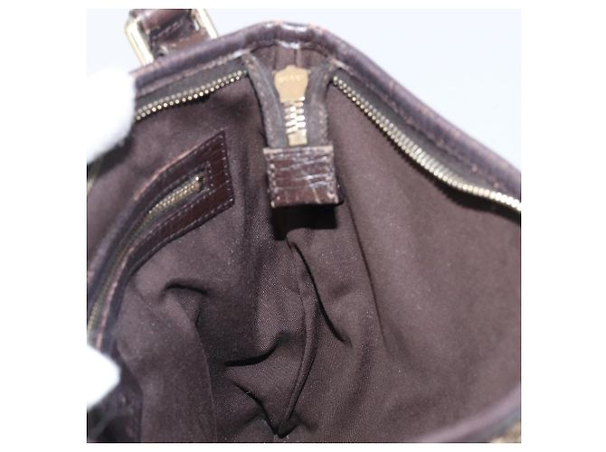 Borsa a tracolla GUCCI GG Canvas Web Sherry Line Beige Gold 144388 Auth ka6002 D'oro - vista 20