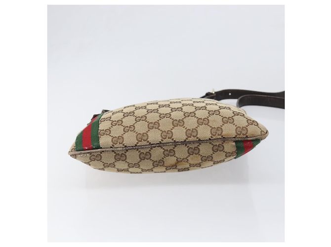 Borsa a tracolla GUCCI GG Canvas Web Sherry Line Beige Gold 144388 Auth ka6002 D'oro - vista 5