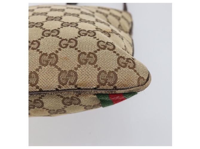 Borsa a tracolla GUCCI GG Canvas Web Sherry Line Beige Gold 144388 Auth ka6002 D'oro - vista 6