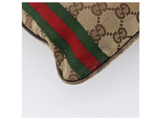 Borsa a tracolla GUCCI GG Canvas Web Sherry Line Beige Gold 144388 Auth ka6002 D'oro - vista 9