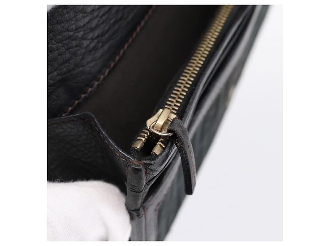 Carteira Longa FENDI Zucchino Canvas Preta Dourada Auth bs36814 Preto Dourado - vista 10