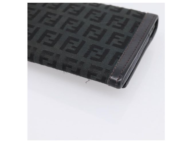 Carteira Longa FENDI Zucchino Canvas Preta Dourada Auth bs36814 Preto Dourado - vista 15