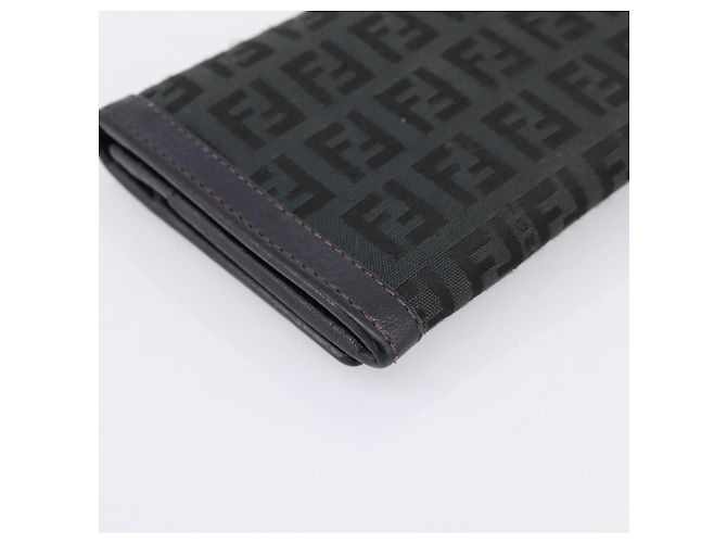 Carteira Longa FENDI Zucchino Canvas Preta Dourada Auth bs36814 Preto Dourado - vista 16