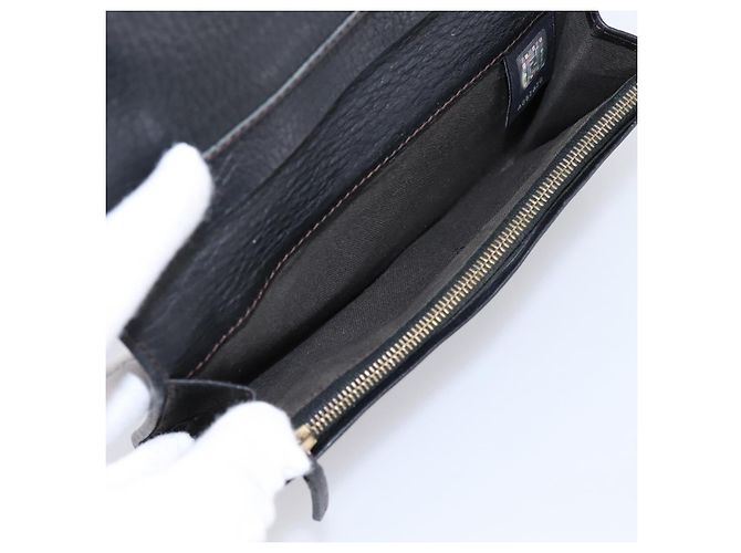 Carteira Longa FENDI Zucchino Canvas Preta Dourada Auth bs36814 Preto Dourado - vista 20