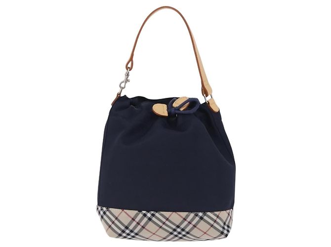 Borsa a mano BURBERRY Nylon Navy Silver Auth hk4051A Argento Blu navy - vista 13