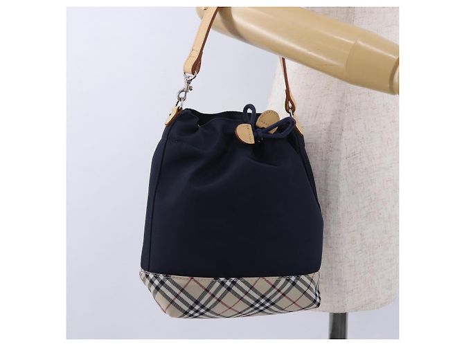 Borsa a mano BURBERRY Nylon Navy Silver Auth hk4051A Argento Blu navy - vista 19