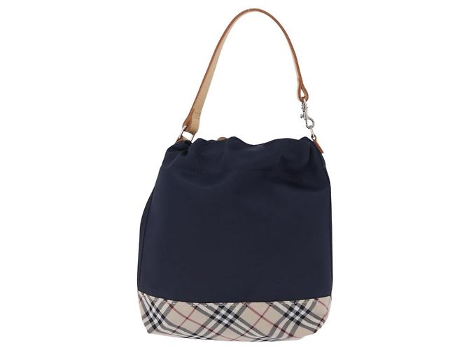 Borsa a mano BURBERRY Nylon Navy Silver Auth hk4051A Argento Blu navy - vista 2
