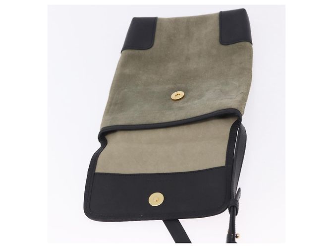 Borsa a tracolla LOEWE Anagram in camoscio Khaki Black Auth BA15386 Nero Cachi - vista 10
