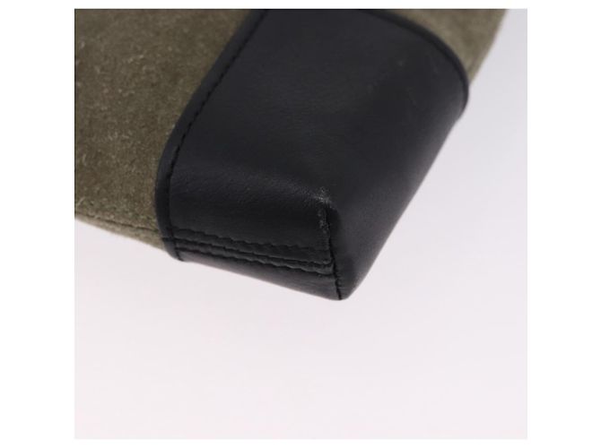 Borsa a tracolla LOEWE Anagram in camoscio Khaki Black Auth BA15386 Nero Cachi - vista 14