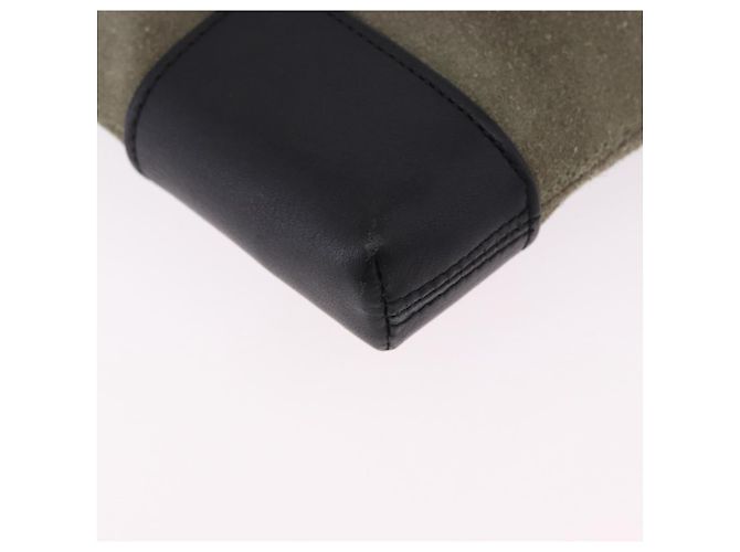 Borsa a tracolla LOEWE Anagram in camoscio Khaki Black Auth BA15386 Nero Cachi - vista 15