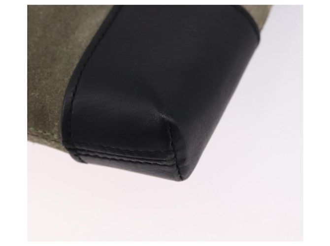 Borsa a tracolla LOEWE Anagram in camoscio Khaki Black Auth BA15386 Nero Cachi - vista 16