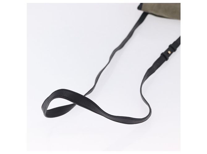 Borsa a tracolla LOEWE Anagram in camoscio Khaki Black Auth BA15386 Nero Cachi - vista 7