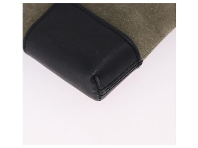 Borsa a tracolla LOEWE Anagram in camoscio Khaki Black Auth BA15386 Nero Cachi - vista 9