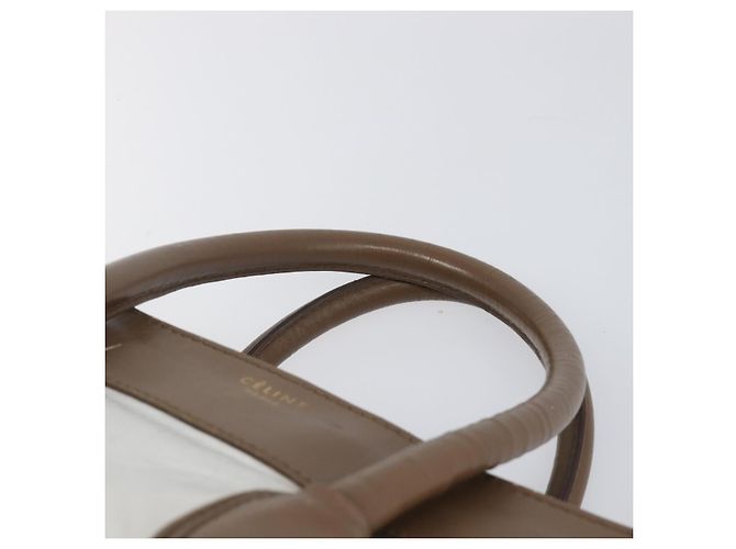 Céline CELINE Luggage Mini Shopper Hand Bag Leather Brown Gold Tone Auth 199523A Marrone - vista 14