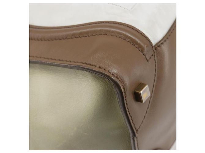 Céline CELINE Luggage Mini Shopper Hand Bag Leather Brown Gold Tone Auth 199523A Marrone - vista 15