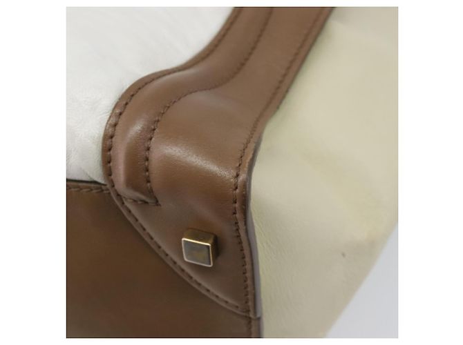 Céline CELINE Luggage Mini Shopper Hand Bag Leather Brown Gold Tone Auth 199523A Marrone - vista 16