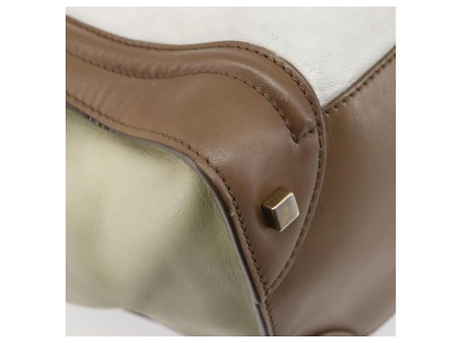 Céline CELINE Luggage Mini Shopper Hand Bag Leather Brown Gold Tone Auth 199523A Marrone - vista 17